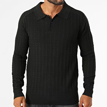 Classic Series - Jersey Cuello Abotonado De Punto 922 Negro
