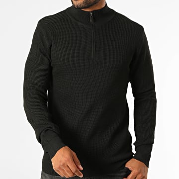 Classic Series - Jersey con cuello con cremallera Waffle 925 negro
