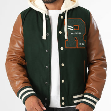 Redskins - Veste Teddy Cambridge Vert Foncé Camel