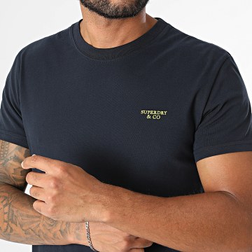 Superdry - T-Shirt Essential Logo Impilato Ricamato M1012474A Blu Navy
