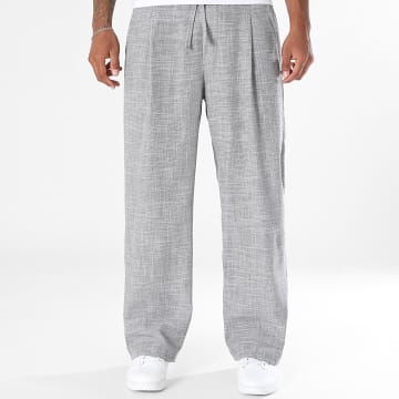 LBO - Pantalón de vestir ancho con pliegues texturado 2875 Negro Jaspeado