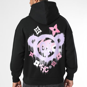 Teddy Yacht Club - Hoodie Relaxed Sweat Monogram Multi Pink Black