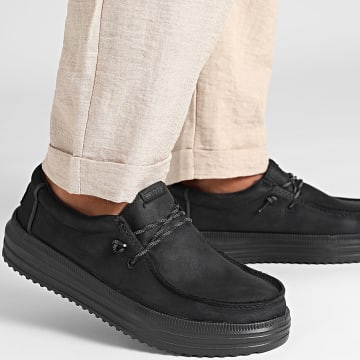 Hey Dude - Mocassino Rev Tumbled Leather Black