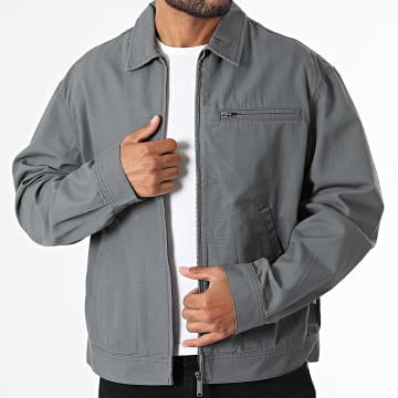 Jack And Jones - Veste Zippée Worker Gris Anthracite