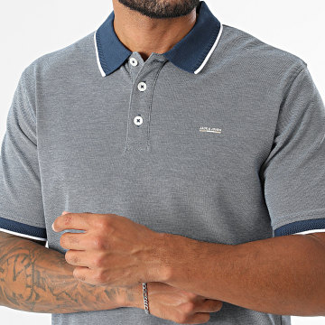 Jack And Jones - Polo Manches Courtes Blualves Bleu Marine Chiné