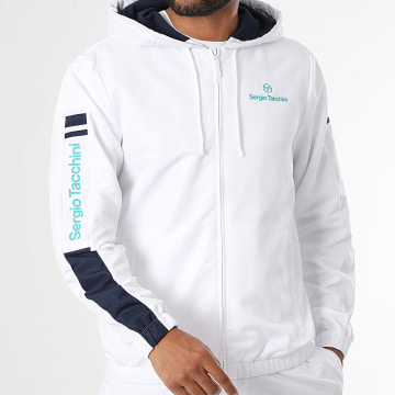 Sergio Tacchini - Giacca Con Cappuccio Zippata Riccia 41553 Bianco