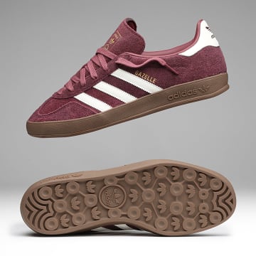 Adidas Originals - Zapatillas Gazelle Indoor KH9706 Rojo Borgoña Blanco Roto Burgundy