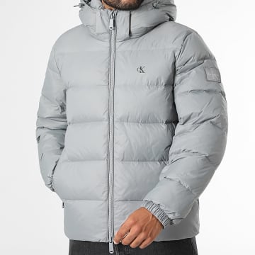 Calvin Klein - Doudoune Capuche Zippée RG515 Gris