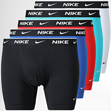 Nike - Pack van 5 Dri-Fit Essential Cotton Stretch Boxers KE1296 Zwart Turquoise Koningsblauw Wit Rood