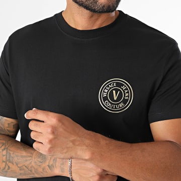Versace Jeans Couture - T-Shirt Slim Vembl Small Thick 78GAHT00-CJ00T Zwart Geel