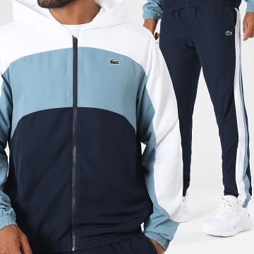 Lacoste - Ensemble De Survetement Regular Fit Logo Crocodile Bleu Marine Blanc Bleu