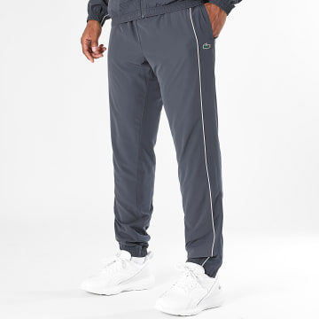 Lacoste - Pantalon Jogging Regular Fit Logo Crocodile Gris Anthracite