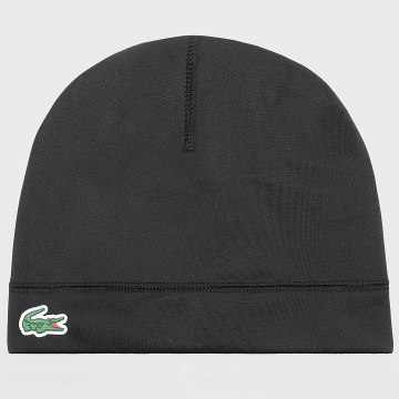 Lacoste - Bonnet Logo Crocodile Noir