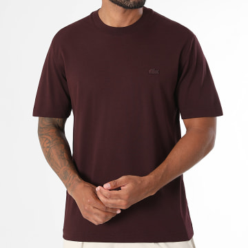 Lacoste - Tee Shirt Classic Fit Logo Brodé Crocodile Ton Sur Ton Marron