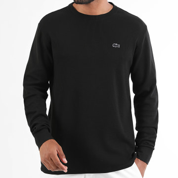 Lacoste - Tee Shirt Manches Longues Logo Brodé Crocodile Noir
