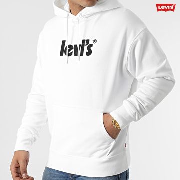 https://assets.laboutiqueofficielle.com/image/upload/v1606379252/Desc/Logos%20Brands%20Artists/levi_s.svg Levi's - Sweat Capuche Relaxed Fit 38479 Blanc