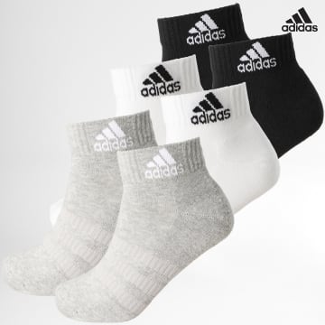 https://laboutiqueofficielle-res.cloudinary.com/image/upload/v1627638668/Desc/Watermark/adidas_performance.svg Adidas Sportswear - Lot De 6 Paires De Chaussettes Cush Ankle DZ9361 Blanc Noir Gris Chiné