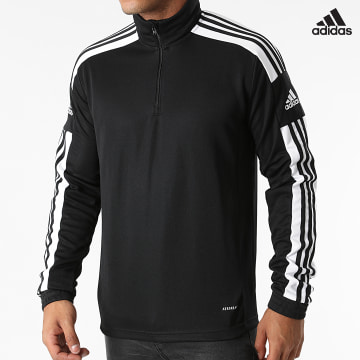 https://laboutiqueofficielle-res.cloudinary.com/image/upload/v1627638668/Desc/Watermark/adidas_performance.svg Adidas Sportswear - Sweat Quart de Zip Bandes Squad 21 GK9562 Noir