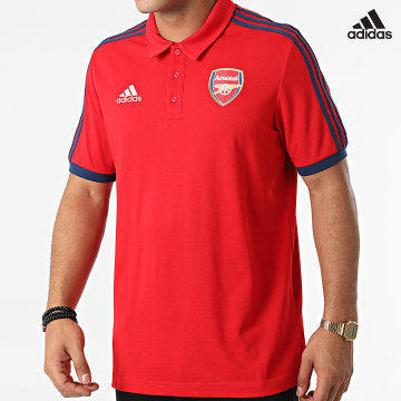 https://laboutiqueofficielle-res.cloudinary.com/image/upload/v1627638668/Desc/Watermark/adidas_performance.svg Adidas Sportswear - Polo Manches Courtes A Bandes Arsenal FC 3 Stripes GR4206 Rouge
