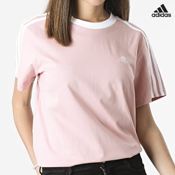 https://laboutiqueofficielle-res.cloudinary.com/image/upload/v1627638668/Desc/Watermark/adidas_performance.svg Adidas Performance - Tee Shirt A Bandes Femme HF1865 Rose