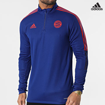 https://laboutiqueofficielle-res.cloudinary.com/image/upload/v1627638668/Desc/Watermark/adidas_performance.svg Adidas Sportswear - Sweat Col Zippé FC Bayern Munich HA2541 Bleu Roi