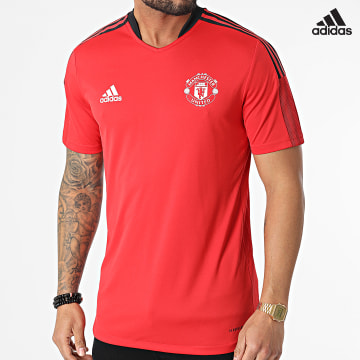 https://laboutiqueofficielle-res.cloudinary.com/image/upload/v1627638668/Desc/Watermark/adidas_performance.svg Adidas Performance - Tee Shirt A Bandes Manchester United FC H63962 Rouge