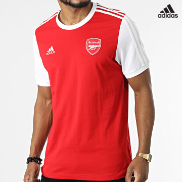 https://laboutiqueofficielle-res.cloudinary.com/image/upload/v1627638668/Desc/Watermark/adidas_performance.svg Adidas Performance - Tee Shirt A Bandes Arsenal FC DNA HF4044 Rouge Blanc