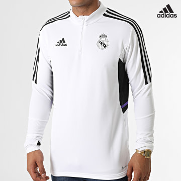 https://laboutiqueofficielle-res.cloudinary.com/image/upload/v1627638668/Desc/Watermark/adidas_performance.svg Adidas Performance - T-shirt Col Zippé A Manches Longues Real Madrid HA2582 Blanc