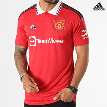 https://laboutiqueofficielle-res.cloudinary.com/image/upload/v1627638668/Desc/Watermark/adidas_performance.svg Adidas Sportswear - Polo Manches Courtes De Sport Manchester United H13881 Rouge