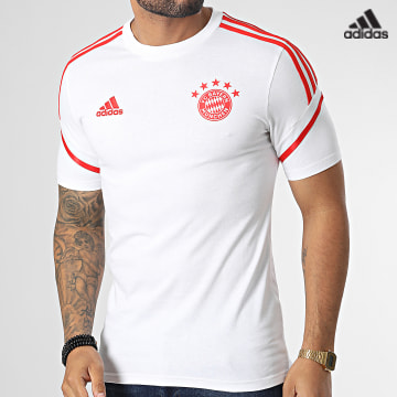 https://laboutiqueofficielle-res.cloudinary.com/image/upload/v1627638668/Desc/Watermark/adidas_performance.svg Adidas Performance - Tee Shirt A Bandes FC Bayern HB0635 Blanc Rouge