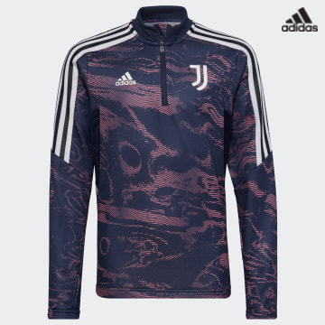 https://laboutiqueofficielle-res.cloudinary.com/image/upload/v1627638668/Desc/Watermark/adidas_performance.svg Adidas Sportswear - Tee Shirt Manches Longues A Bandes Enfant Juventus HC3284 Bleu Marine