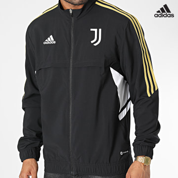 https://laboutiqueofficielle-res.cloudinary.com/image/upload/v1627638668/Desc/Watermark/adidas_performance.svg Adidas Sportswear - Veste Zippée A Bandes Juventus HA2645 Noir