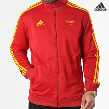 https://laboutiqueofficielle-res.cloudinary.com/image/upload/v1627638668/Desc/Watermark/adidas_performance.svg Adidas Sportswear - Veste Zippée A Bandes Spain HD6392 Rouge