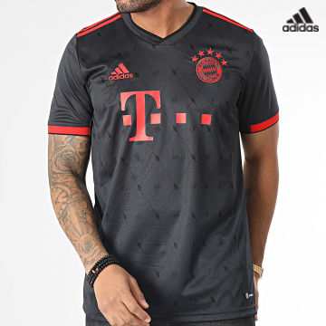 https://laboutiqueofficielle-res.cloudinary.com/image/upload/v1627638668/Desc/Watermark/adidas_performance.svg Adidas Sportswear - Tee Shirt A Bandes FC Bayern Munich H39907 Noir Rouge