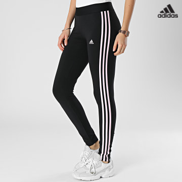 https://laboutiqueofficielle-res.cloudinary.com/image/upload/v1627638668/Desc/Watermark/adidas_performance.svg Adidas Sportswear - Legging Femme A Bandes HT4843 Noir Rose
