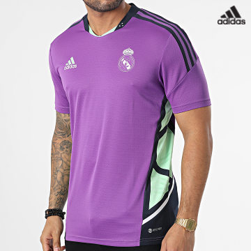 https://laboutiqueofficielle-res.cloudinary.com/image/upload/v1627638668/Desc/Watermark/adidas_performance.svg Adidas Sportswear - Maillot De Foot A Bandes Real Madrid HT8794 Violet