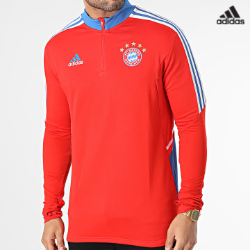 https://laboutiqueofficielle-res.cloudinary.com/image/upload/v1627638668/Desc/Watermark/adidas_performance.svg Adidas Sportswear - Sweat Col Zippé A Bandes FC Bayern Munich HU1280 Rouge Bleu