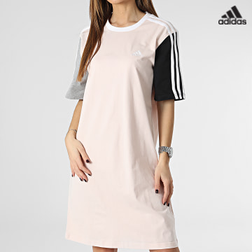 https://laboutiqueofficielle-res.cloudinary.com/image/upload/v1627638668/Desc/Watermark/adidas_performance.svg Adidas Performance - Robe Tee Shirt Femme 3 Stripes IC1462 Rose