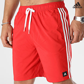 https://laboutiqueofficielle-res.cloudinary.com/image/upload/v1627638668/Desc/Watermark/adidas_performance.svg Adidas Sportswear - Short De Bain A Bandes 3 Stripes HT4360 Rouge