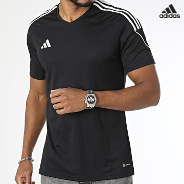 https://laboutiqueofficielle-res.cloudinary.com/image/upload/v1627638668/Desc/Watermark/adidas_performance.svg Adidas Sportswear - Tee Shirt Col V A Bandes Tiro 23 HR4607 Blanc