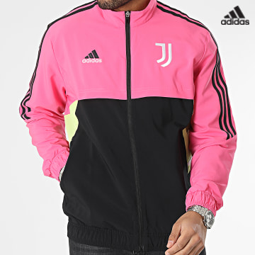 https://laboutiqueofficielle-res.cloudinary.com/image/upload/v1627638668/Desc/Watermark/adidas_performance.svg Adidas Sportswear - Veste Zippée A Bandes Juventus HS7564 Noir Rose