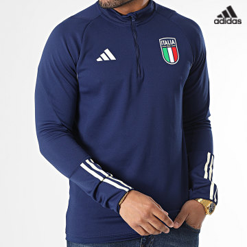 https://laboutiqueofficielle-res.cloudinary.com/image/upload/v1627638668/Desc/Watermark/adidas_performance.svg Adidas Sportswear - Tee Shirt Manches Longues A Bandes FIGC HS9852 Bleu Marine