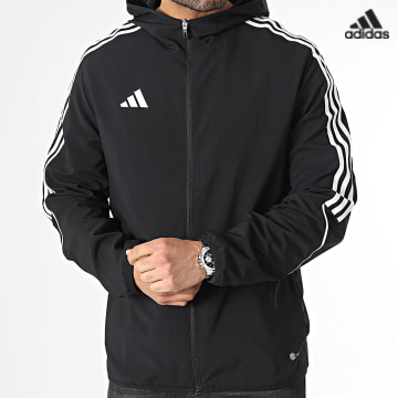 https://laboutiqueofficielle-res.cloudinary.com/image/upload/v1627638668/Desc/Watermark/adidas_performance.svg Adidas Sportswear - Veste Zippée Capuche A Bandes Tiro 23 HZ9066 Noir