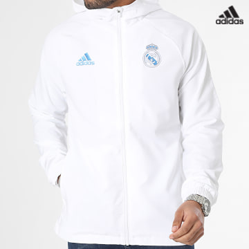https://laboutiqueofficielle-res.cloudinary.com/image/upload/v1627638668/Desc/Watermark/adidas_performance.svg Adidas Sportswear - Veste Zippée Capuche Real Madrid FC HT6459 Blanc