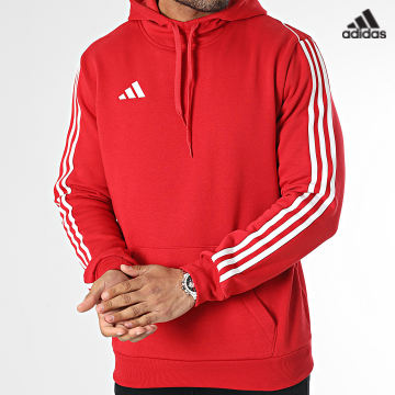 https://laboutiqueofficielle-res.cloudinary.com/image/upload/v1627638668/Desc/Watermark/adidas_performance.svg Adidas Sportswear - Sweat Capuche A Bandes HS3600 Rouge