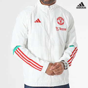 https://laboutiqueofficielle-res.cloudinary.com/image/upload/v1627638668/Desc/Watermark/adidas_performance.svg Adidas Sportswear - Veste Zippée IA8485 Manchester United Blanc