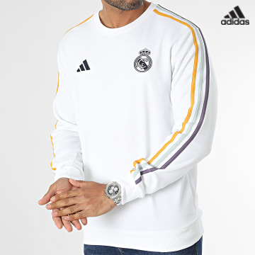https://laboutiqueofficielle-res.cloudinary.com/image/upload/v1627638668/Desc/Watermark/adidas_performance.svg Adidas Sportswear - Sweat Crewneck Real Madrid IB1047 Blanc