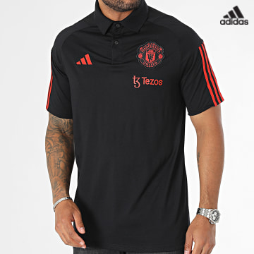 https://laboutiqueofficielle-res.cloudinary.com/image/upload/v1627638668/Desc/Watermark/adidas_performance.svg Adidas Sportswear - Polo Manches Courtes A bandes Manchester United IM0521 Noir