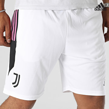 https://laboutiqueofficielle-res.cloudinary.com/image/upload/v1627638668/Desc/Watermark/adidas_performance.svg Adidas Sportswear - Short Jogging A Bandes Juventus HZ5048 Blanc Noir Rose