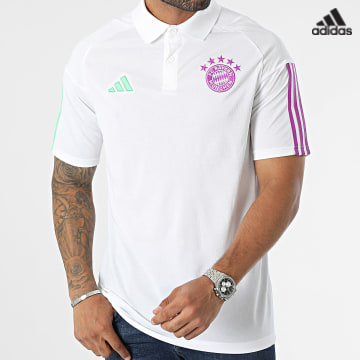 https://laboutiqueofficielle-res.cloudinary.com/image/upload/v1627638668/Desc/Watermark/adidas_performance.svg Adidas Sportswear - Polo Manches Courtes A Bandes FC Bayern Munich IB1565 Blanc